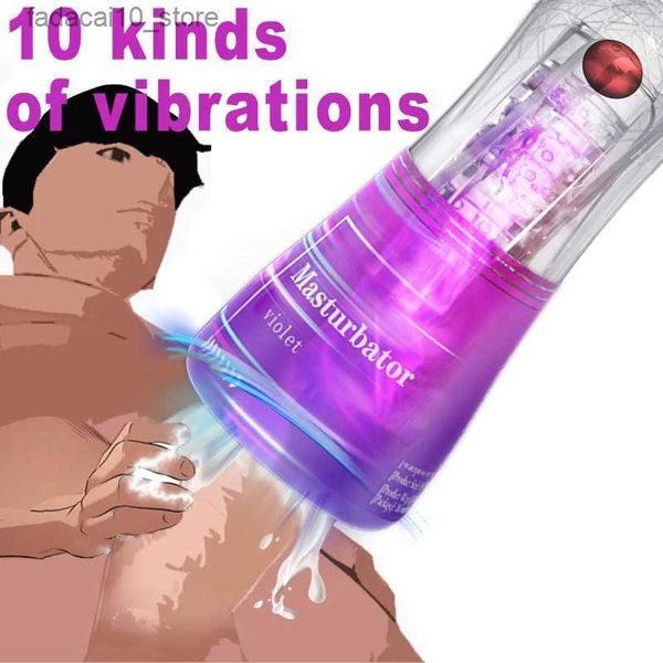 Autres articles de beauté de santé Pénis Masturbation Coupe pour hommes Silicone Avion Coupe Vibration Fellation Sucer Machine Transparent Doux Chatte Adulte Jeu Jouet Q240117