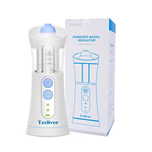 Autres articles de santé et de beauté Irrigateur nasal électrique portable 2 embouts Nettoyant pour le nez Système d'irrigation de lavage pulsé sans fil Rinçage Enfants adultes 230417