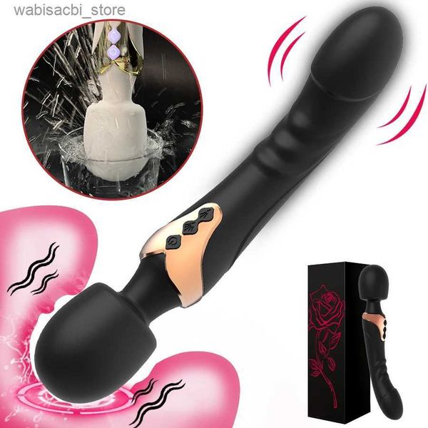 Autres articles de beauté Health Fower Dildos Vibrator Double moteur Silicone de grande taille Masse-masseur G-spot pour couple Stimulateur clitoris pour les adultes L49