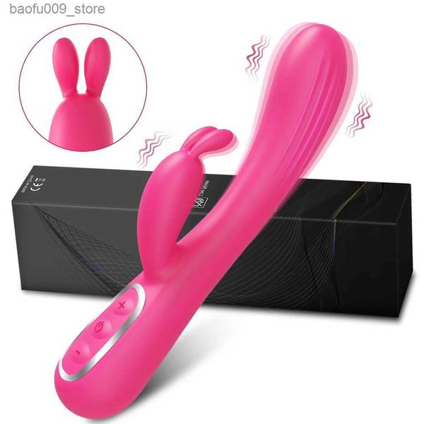 Autres éléments de beauté de la santé puissant vibratrice de gode lapin Femelle Stimulator clitoral silicone G-spot Massager Adult Products Q240426