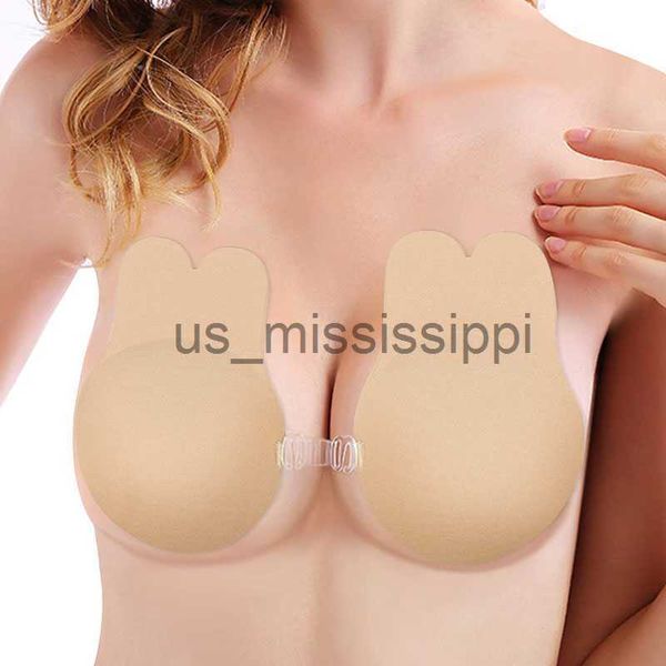 Otros artículos de belleza para la salud Push Up Bra Conejo Sin tirantes Adhesivo Sujetador Etiqueta Autoadhesiva Cubierta de pezón Reutilizable Pecho Pastie Silicona Ropa interior invisible x0831