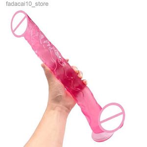 Andere gezondheids- en schoonheidsartikelen Realistische dildo met kleine eikel Ballenvrij 16 inch grote dildo Zwarte jelly-dildo met sterke zuignap Product speelgoed voor volwassenen Q240117