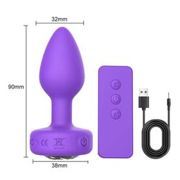 Autres éléments de beauté de la santé Télécommande vibrante vibratrice de massage de bouton anal en silicone pour le jeu adulte de masturbation féminine et mâle Q240430