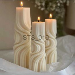 Andere gezondheidsschoonheidsartikelen Roman Pillar Swirl Candle Mold Silicone Wave Twirl Taper Spiral Candles Mold Geometrisch Huis Decoratief Kaarsen maken x0904