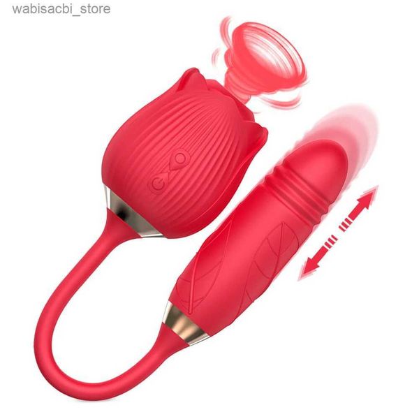 Autres articles de beauté de santé Rose Brusting Vibrateurs pour femmes Clipple Clipple Sucking G-spot clitoris stimulateur Toys for Women Masturbation Adult Toy L49