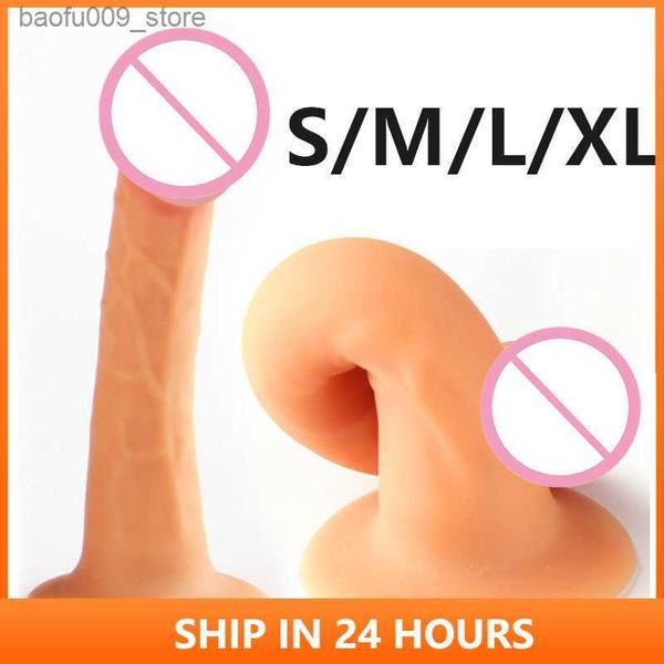 Autres articles de beauté de santé S/M/L/XL Silicone Super doux gode manuel Phallus godes réalistes pénis avec ventouse G Spot stimuler s pour les femmes 2 # Q230919