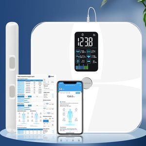 Otros artículos de belleza para la salud Básculas para peso corporal y grasa Báscula de 8 electrodos Pantalla grande Monitor de composición de IMC con informe 230801