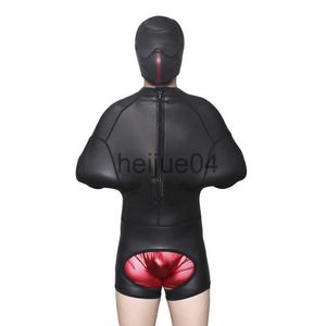 Andere gezondheidsschoonheidsartikelen sexy lingerie sex accessoires masker sex mannelijke sm bondage binding bindende kleding hand sponsopening met ritsrubber kleding x0821