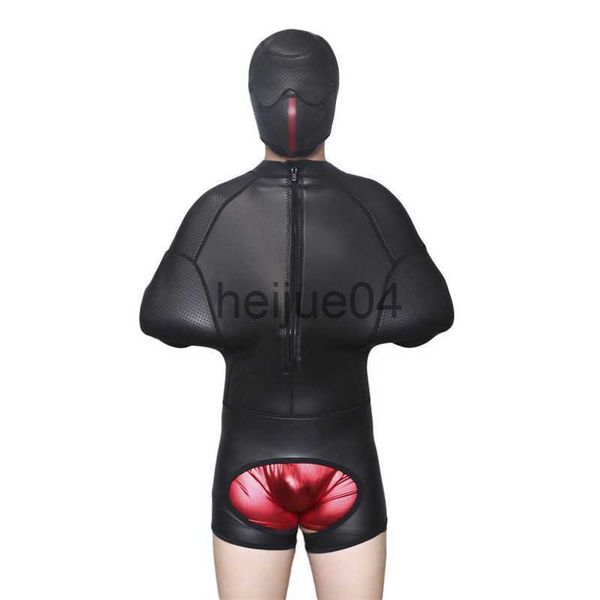 Otros artículos de belleza para la salud lencería sexy accesorios sexuales máscara sexo masculino sm bondage paquete vinculante ropa mano esponja apertura con cremallera ropa de goma x0821