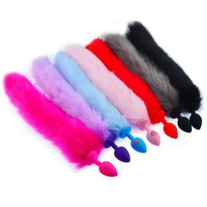Andere gezondheidsschoonheidsartikelen Sexy Silicone Butt Plug Fox Tail SM Game Roleplaying Anale plug Prostaat Massage Q240521