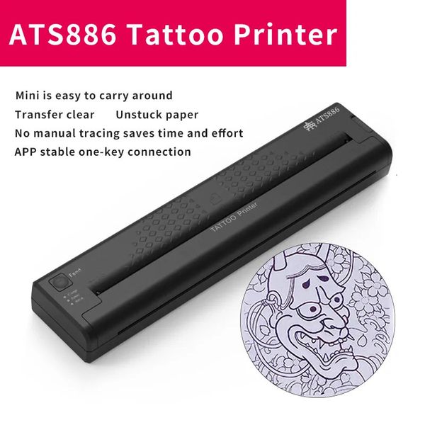 Autres articles de beauté de santé Machine d'imprimante de transfert de pochoir de tatouage ATS886 Ligne de fabricant thermique portable P o Dessin Copieur d'impression 231129