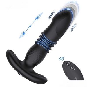 Overige Gezondheid Schoonheidsartikelen Thrusting Anale vibrator Vibrerend Buttplug Speelgoed voor vrouwen Draadloze afstandsbediening Dildo Buttplug Prostaat Masr M Dh8Wz
