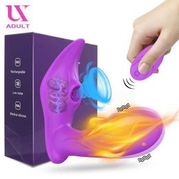 Andere gezondheidsschoonheidsartikelen tluda draadloze verwarming zuigen draagbare dildo vibrator g spot clit sucker clitoris stimulator speelgoed voor vrouwelijke volwassenen paren t240510