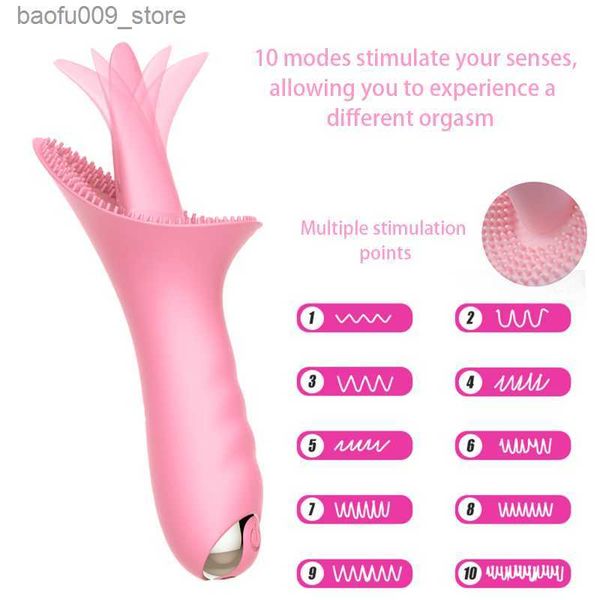 Otros artículos de belleza para la salud Vibrador de lengua Pezón vaginal Masajeador multipunto Clítoris Estimulador del punto G Masturbación para mujeres Q230919