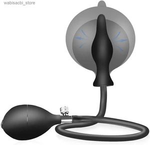 Autres articles de beauté Health Toys Silicone Butt Butt Anal Plug avec pompe BDSM Anal Plug Expansion Training Anus Stimulation de la prostate L49