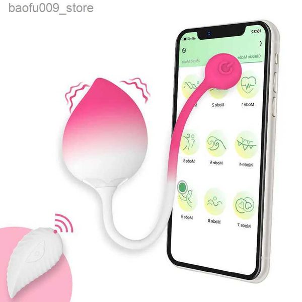 Autres éléments de beauté de la santé Vibratrice vaginale G-spot anal vibrateur Contrôle de l'application Stimulateur client portable Cute Peach Adult Q240426