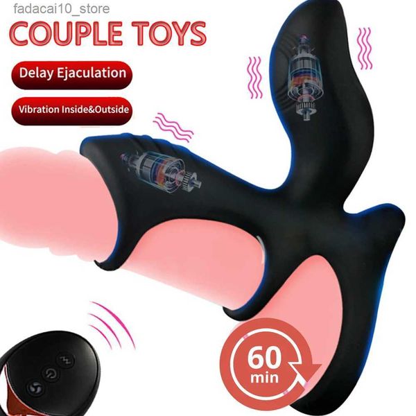 Otros artículos de belleza para la salud Vibrador Anillo del pene Pareja Vibrador Estimulación del clítoris para hombres 10 modos Masaje del punto G Control remoto para adultos Q240119