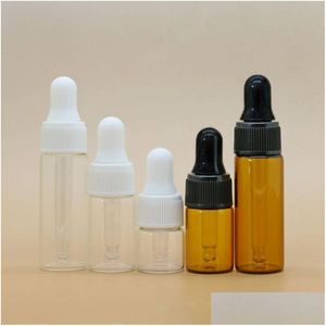 Autres articles de beauté de santé en gros 2Ml L 5Ml Mini flacon compte-gouttes en verre ambré échantillon conteneur huile essentielle par petit Bot Portable Dhrz4