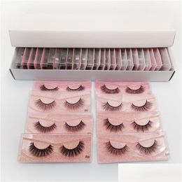 Autres articles de beauté de santé Vente en gros de cils de vison 26 paires de cils 3D Extension de cils Naturel Faux Maquillage Faux Bk Drop Delivery Dhfqn