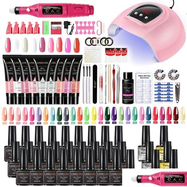 Autres articles de beauté de santé avec lampe sécheuse Drill Hine Kit de manucure Polygels Gel Polish Soakoff Nail Art Tools Sets 220606 Drop Deliv Dhqd8