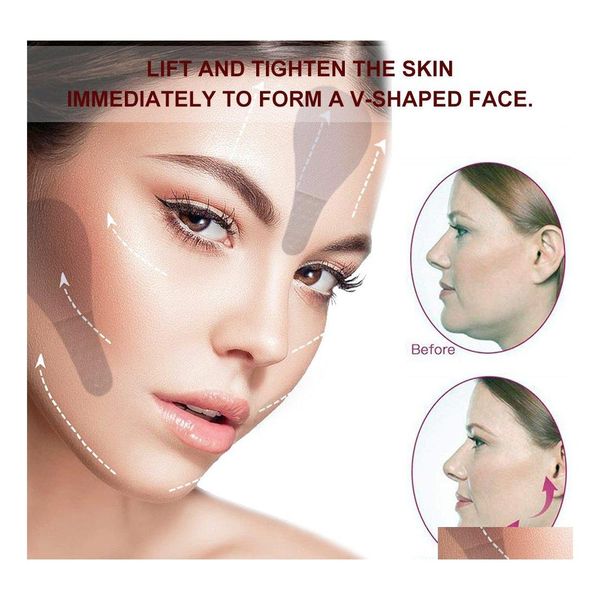 Autres articles de soins de santé 40pcs / set autocollants pour le visage visage mince invisible ligne rapide rides peau flasque Vshape ascenseur bande menton mince outil Dhemc