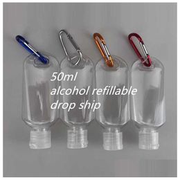 Autres articles de soins de santé en stock Bouteille de désinfectant pour les mains Pompe rechargeable à l'alcool Transparent Gel en plastique pour animaux de compagnie Drop Ship Drop Delivery Hea Dh1Fl
