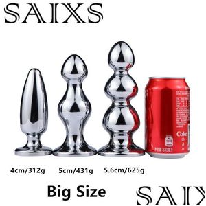 Autres articles de soins de santé Métal Grand Plug Anal Beadds Adt Produits Expansion Prostate Masturbation Érotique Ual Outils Drop Livraison Beau Dh5Ju