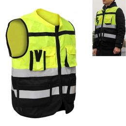 Autres vêtements réfléchissants haute visibilité Travailleurs de la construction Sécurité routière Inspection nocturne Vêtements de travail de sécurité multi-poches 230925