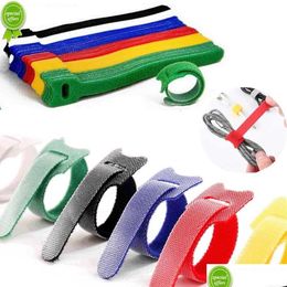 Andere huishoudelijke apparaten Nieuwe 10100pcs Releasable Ties Plastics bevestiging herbruikbare tie banden Nylon Loop Wrap Zip Bundel Bandage Colorf Dr Dhjqa