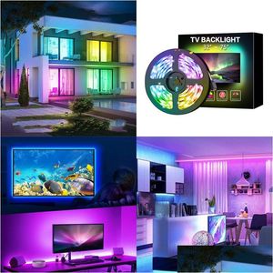 Autre décor à la maison 2M USB LED bande lumineuse 5050 SMD RVB lumières lampe flexible ruban ruban TV bureau diode adaptateur livraison directe jardin Dhiza