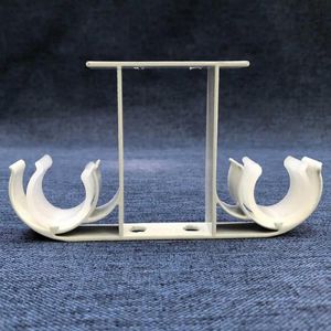 Andere woningdecor 2 stks dubbele gordijnroede beugel aluminium legering plafond gemonteerde standaard organisator voor 28 mm gemakkelijk te installeren paalhouder