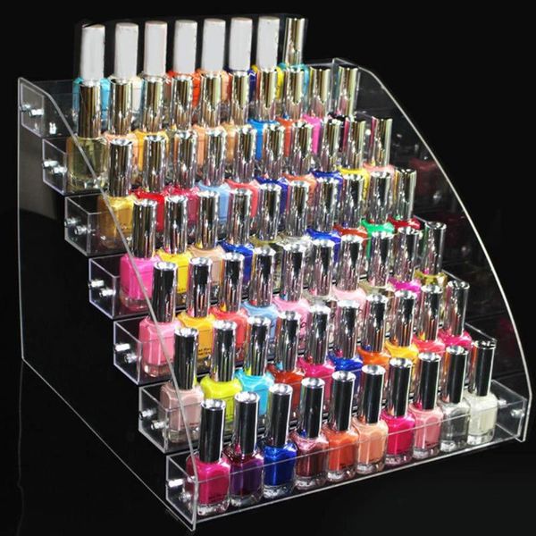 Autre décor à la maison acrylique vernis à ongles présentoir organisateur manucure cosmétiques bijoux support de support boîte de maquillage transparente 2-3-4-5-6-7 couche