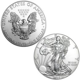 Autre décor à la maison American Eagle Silver Coin Statue non magnétique 1oz Argent plaqué 40 mm Décoration commémorative Non Monnaie Coll319H