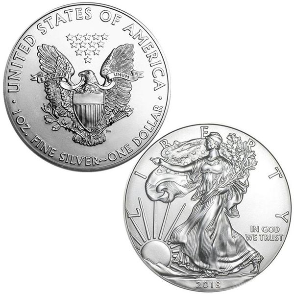 Autres décorations pour la maison American Eagle Silver Coin Statue non magnétique 1oz Argent plaqué 40 mm Décoration commémorative Non Monnaie Coll339L