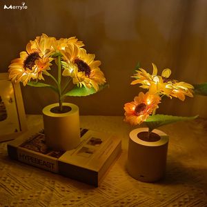 Other Home Decor Kunstmatige tulp Zonnebloem Decoratief licht Oplaadbare slaapkamerlamp Creatief nachtlampje voor kinderen Vriend Verjaardag Vakantiecadeau 230718