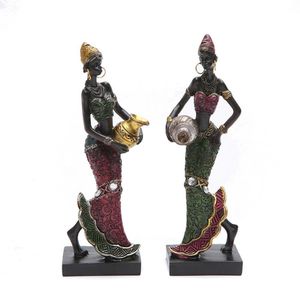 Autre décor à la maison BUF femme africaine Statue résine artisanat Sculpture Style européen Simple maison ornements cadeaux 221007