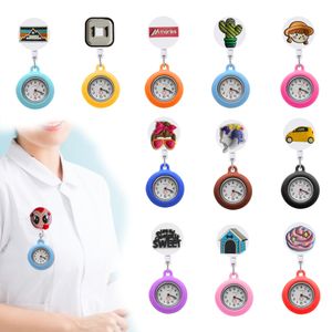 Autre décoration intérieure dessin animé 9 43 sur les montres de poche de clip de stockage pour les femmes et les hommes, un cadeau de chronomédium numérique rétractable infirmière Broo OTVS9