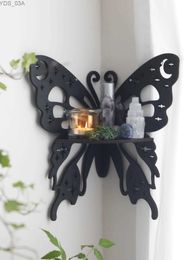 Autre décoration intérieure Cadre de mur en cristal papillon en bois Lotus Moth Stone Display Bohemian Decoration Room YQ240408