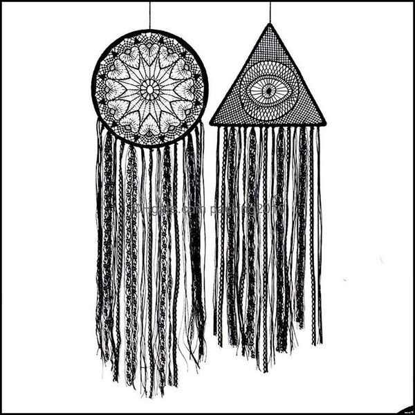 Autre décoration intérieure Jardin Black Boho Eye of God God Mandmade Dream Catcher Traditional Blessing Gift for Car Wall suspendu Nursery Bedroom