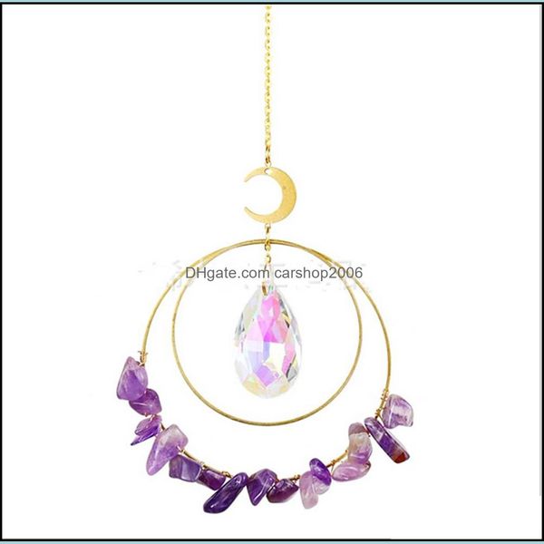 Autre décoration de décoration intérieure Jardin Crystaux Crystals Sun Catcher suspendus Prisms Suncatchers Moon Window Light Rainbow Ornement pour le mariage PLA