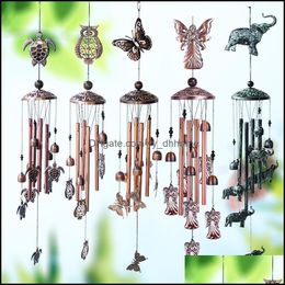 Autres accessoires de décoration pour la maison décoration européenne et américaine rétro métal papillon tortue fer vent carillon cour cuivre Yydhhome Dhseu