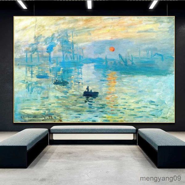 Otra decoración del hogar pintura al óleo famosa impresión amanecer lienzo pintura póster impresión arte imagen sala de estar decoración del hogar R230630