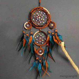 Autres décors pour la maison Cinq anneaux Capteurs de rêves Indiens Capteurs de rêves en plumes naturelles Art Hanging Home Decor Pure Hand Made Dream Gifts R230630