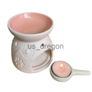 Andere woninginrichting Geurolie Warmer Tealight Aroma Burner Ceramic Oil Diffuser met lepel keramische wasbrander aromatherapie voor thuis en kantoor X0821