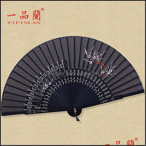 Autre décor à la maison jardin chinois Fanzi ancien ventilateur pliable danse classique Cheongsam spectacle fait à la main Hanfu soie petit été femme goutte Del