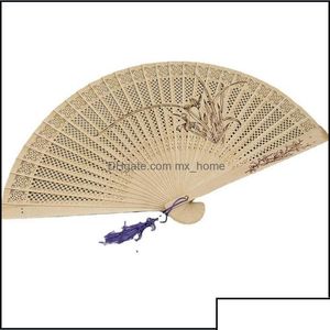 Andere woninginrichting Garden Decoratie Handmade Antieke ambachtelijke fan Vintage Hollow Inwierse Wood Lady Folding Fans Chinese DH1F8