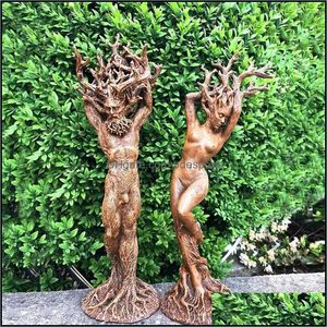 Andere thuisdecor tuin NewDecorative Objects Figurines Forest God en Godin Statue Outdoor Decoration Resin Figurine Ornament Art Scptu