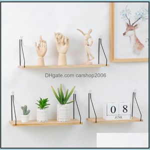 Andere thuisdecor Tuin Noordse stijl Decoratieve shees opbergrek houten wanddecoratie garagekit plank kamer drop levering 2021 sqawh