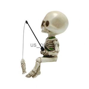 Ander thuisdecor Halloween Ornament Spooky Halloween Decor Mini Resin Skull Fishing Figurine ornament voor huizentuin Pond Mini Resin Skull X0821