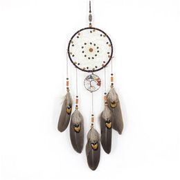 Andere woninginrichting Handmades Dreamcatcher Decoratie Wind Chimes Nordic Dream Catcher Net met veren hangend hangdeuze ambacht geschenk DRO DH8M7